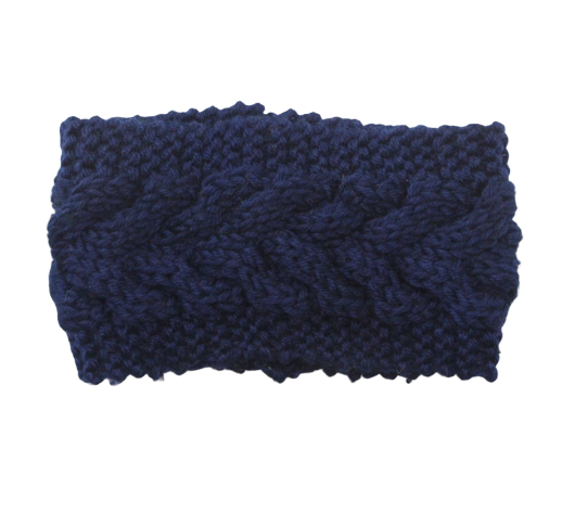 bandeau laine bleu cheveux bleu marine