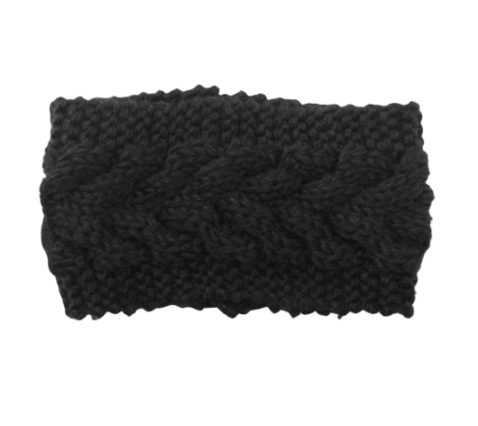 bandeau noir laine cheveux 