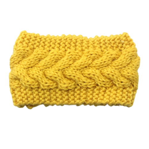 bandeau cheveux laine femme jaune